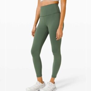 Lululemon Wunder Train High-Rise Tight 25" Size 6 Algae Green